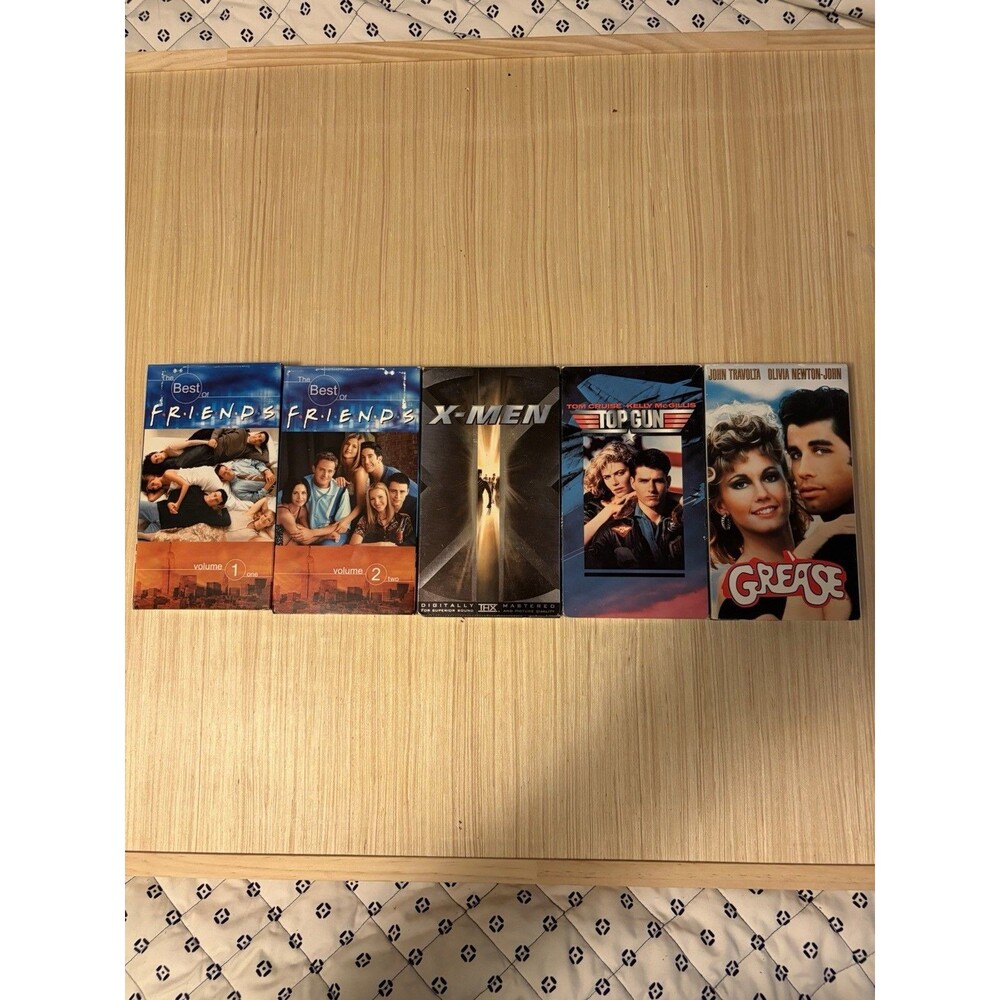 VHS Movie Lot Friends Vol 1 2 Grease Top Gun X-Men Vintage Paramount Warner Bros